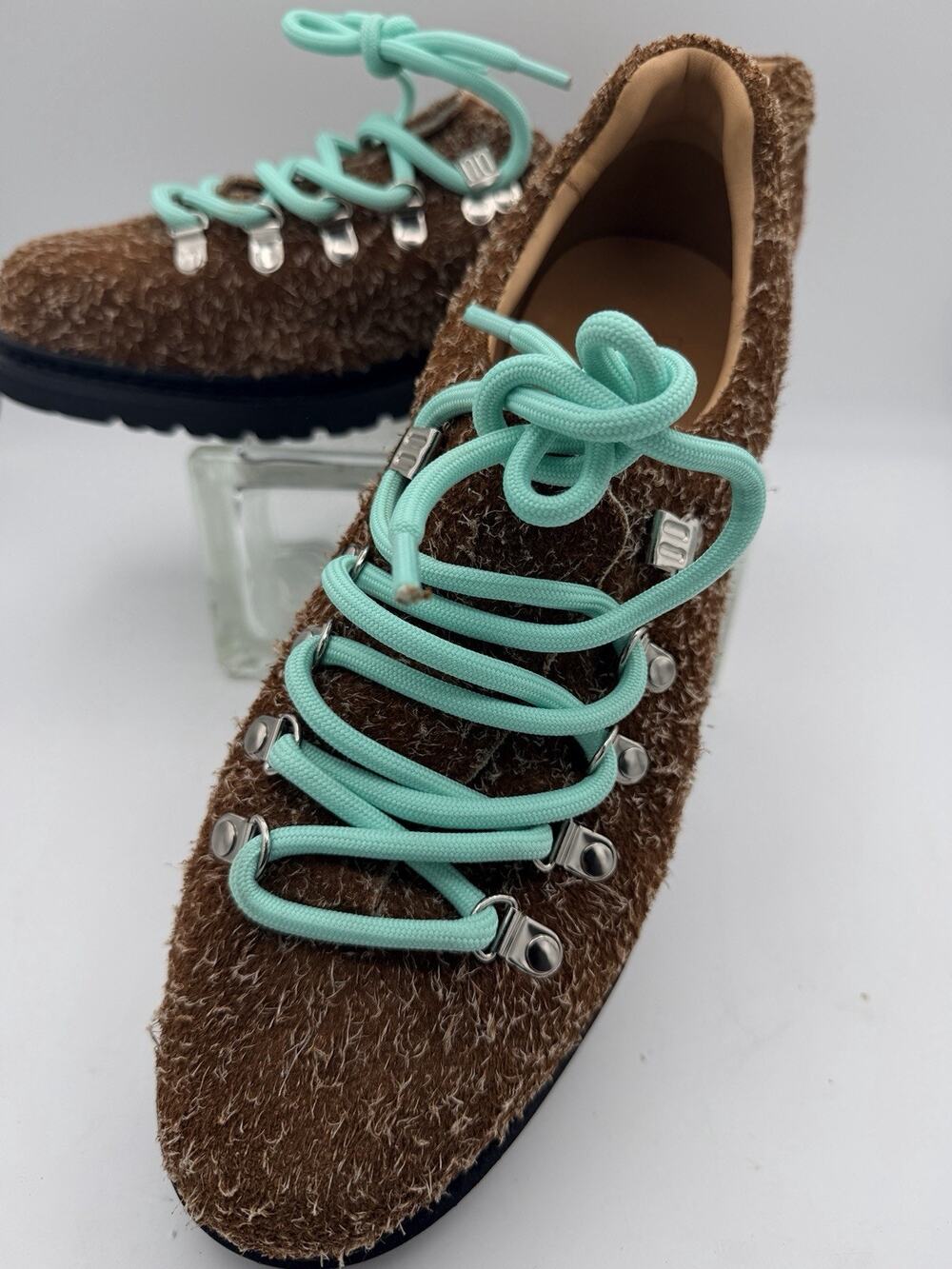 CRICLE CAGE Shaggy Suede Hiker Derby Shoes Mens SZ 43 US 10 Brown Gorpcore NWOT